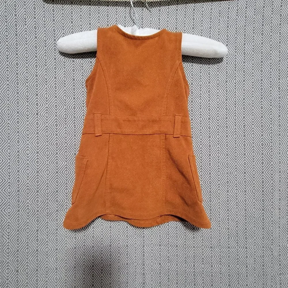Genuine Kids From OshKosh  Copper/ Brown Dress With Built In Belt & Pockets 18M